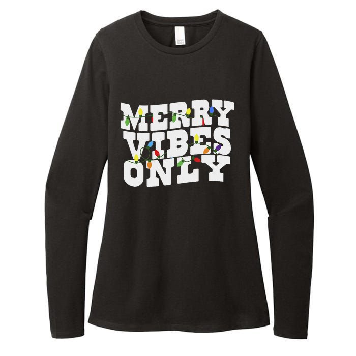 Merry Vibes Only Christmas Light Womens CVC Long Sleeve Shirt