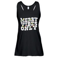 Merry Vibes Only Christmas Light Ladies Essential Flowy Tank