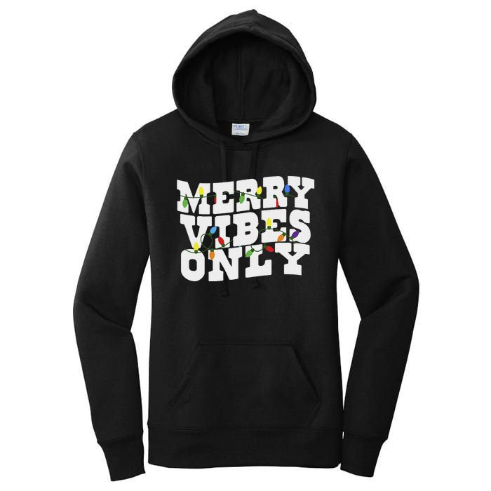 Merry Vibes Only Christmas Light Women's Pullover Hoodie