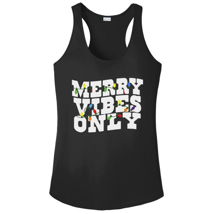 Merry Vibes Only Christmas Light Ladies PosiCharge Competitor Racerback Tank