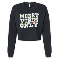 Merry Vibes Only Christmas Light Cropped Pullover Crew