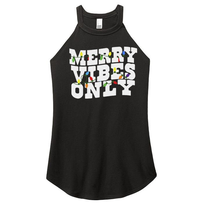 Merry Vibes Only Christmas Light Women's Perfect Tri Rocker Tank