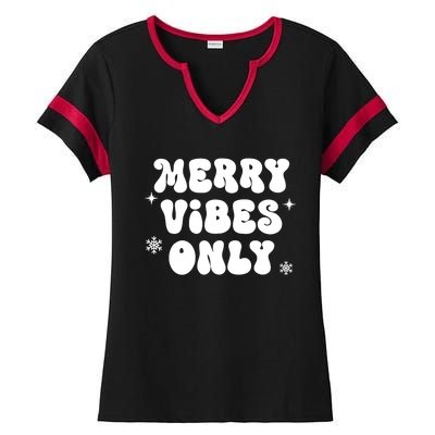 Merry Vibes Only ShirtChristmas Family PajamasMerry Vibes Ladies Halftime Notch Neck Tee