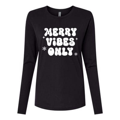 Merry Vibes Only ShirtChristmas Family PajamasMerry Vibes Womens Cotton Relaxed Long Sleeve T-Shirt