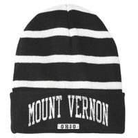 Mount Vernon Ohio Oh Js03 College University Style Striped Beanie with Solid Band