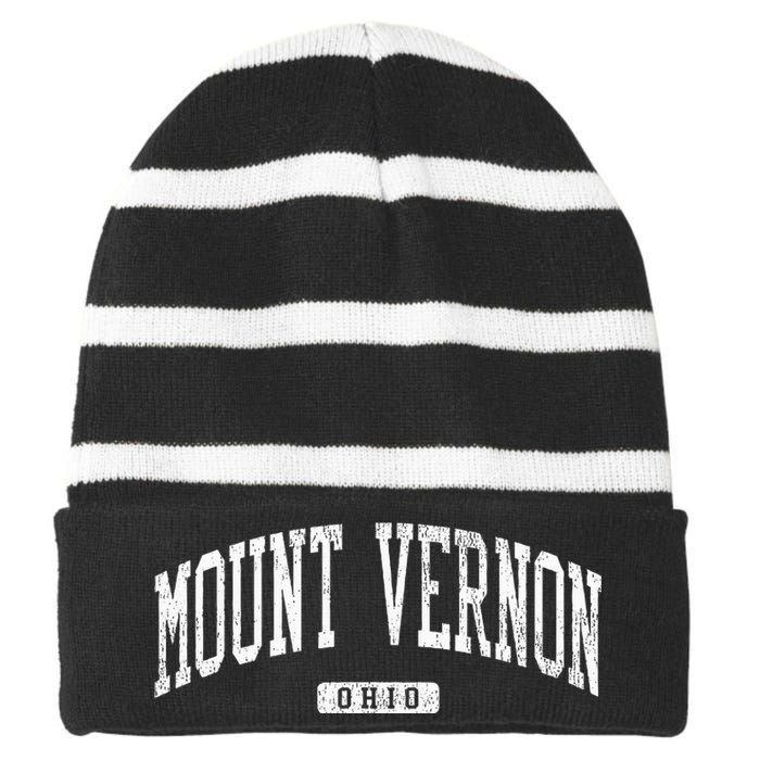 Mount Vernon Ohio Oh Js03 College University Style Striped Beanie with Solid Band