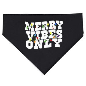 Merry Vibes Only Christmas Light USA-Made Doggie Bandana