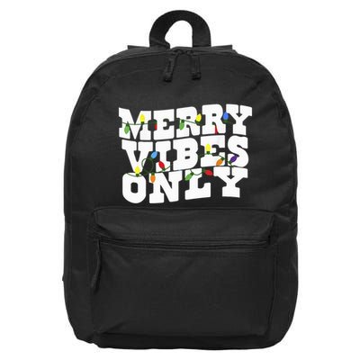 Merry Vibes Only Christmas Light 16 in Basic Backpack