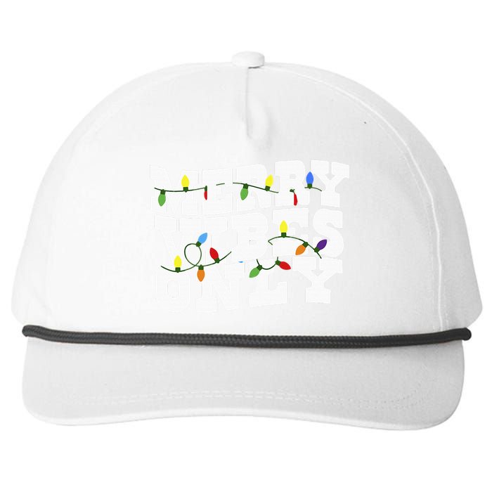 Merry Vibes Only Christmas Light Snapback Five-Panel Rope Hat