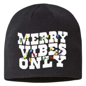 Merry Vibes Only Christmas Light Sustainable Beanie