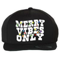 Merry Vibes Only Christmas Light Wool Snapback Cap