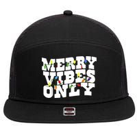 Merry Vibes Only Christmas Light 7 Panel Mesh Trucker Snapback Hat