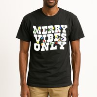 Merry Vibes Only Christmas Light Tall T-Shirt