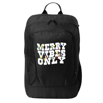 Merry Vibes Only Christmas Light City Backpack