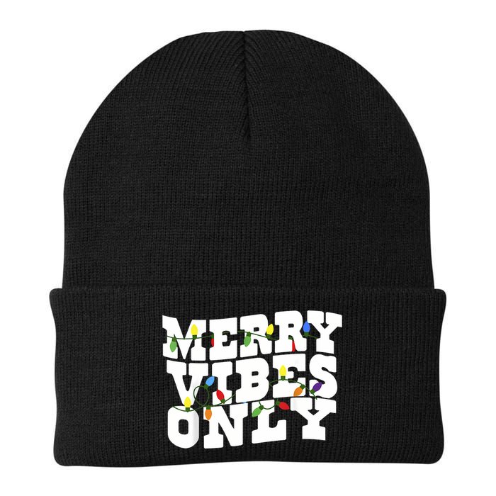 Merry Vibes Only Christmas Light Beanie