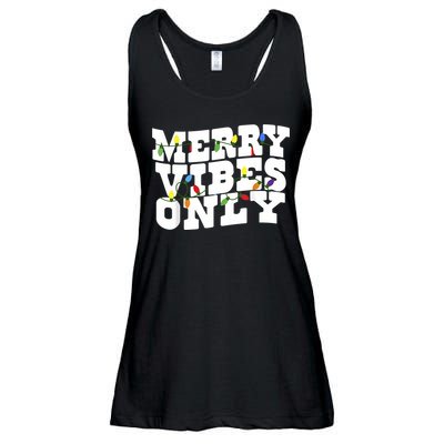 Merry Vibes Only Christmas Light Ladies Essential Flowy Tank