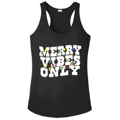 Merry Vibes Only Christmas Light Ladies PosiCharge Competitor Racerback Tank