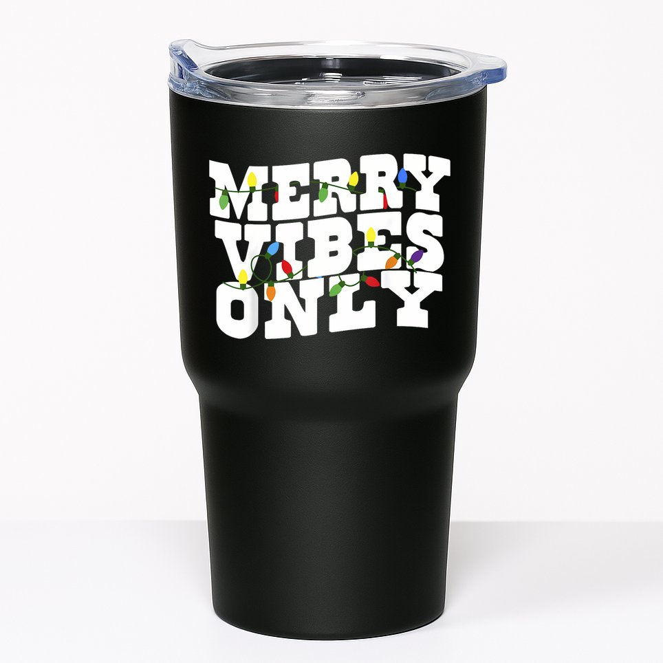 Merry Vibes Only Christmas Light Tumbler