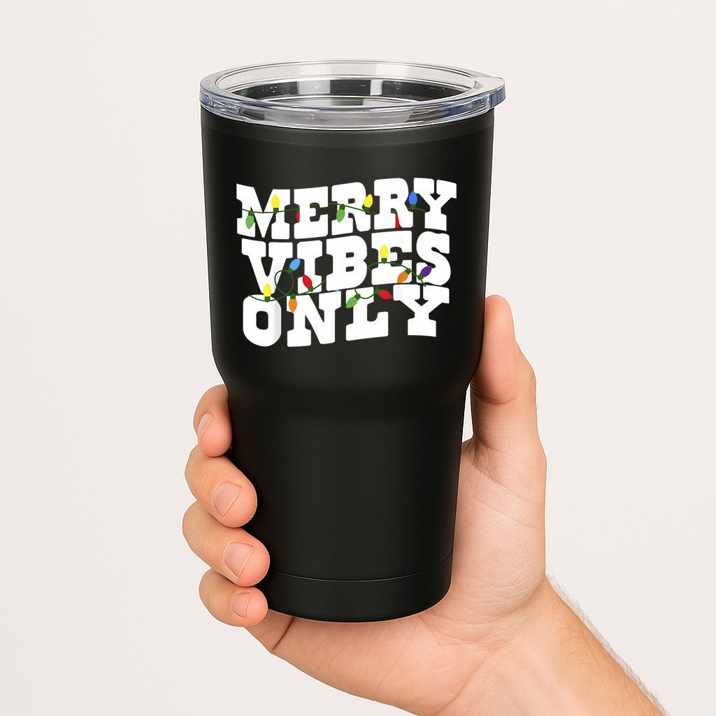 Merry Vibes Only Christmas Light Tumbler