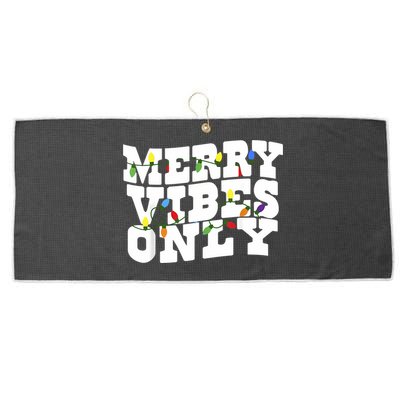 Merry Vibes Only Christmas Light Large Microfiber Waffle Golf Towel