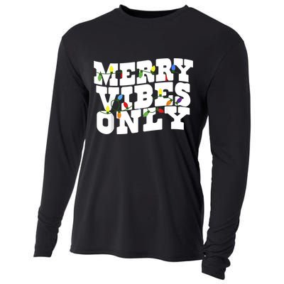 Merry Vibes Only Christmas Light Cooling Performance Long Sleeve Crew