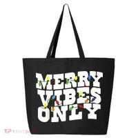 Merry Vibes Only Christmas Light 25L Jumbo Tote