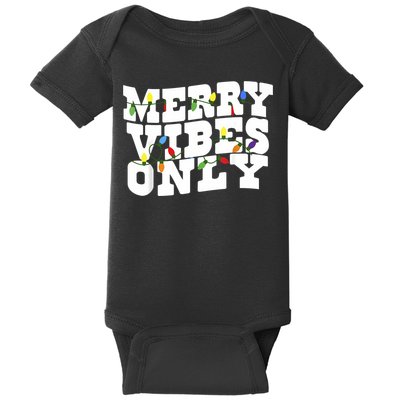 Merry Vibes Only Christmas Light Baby Bodysuit
