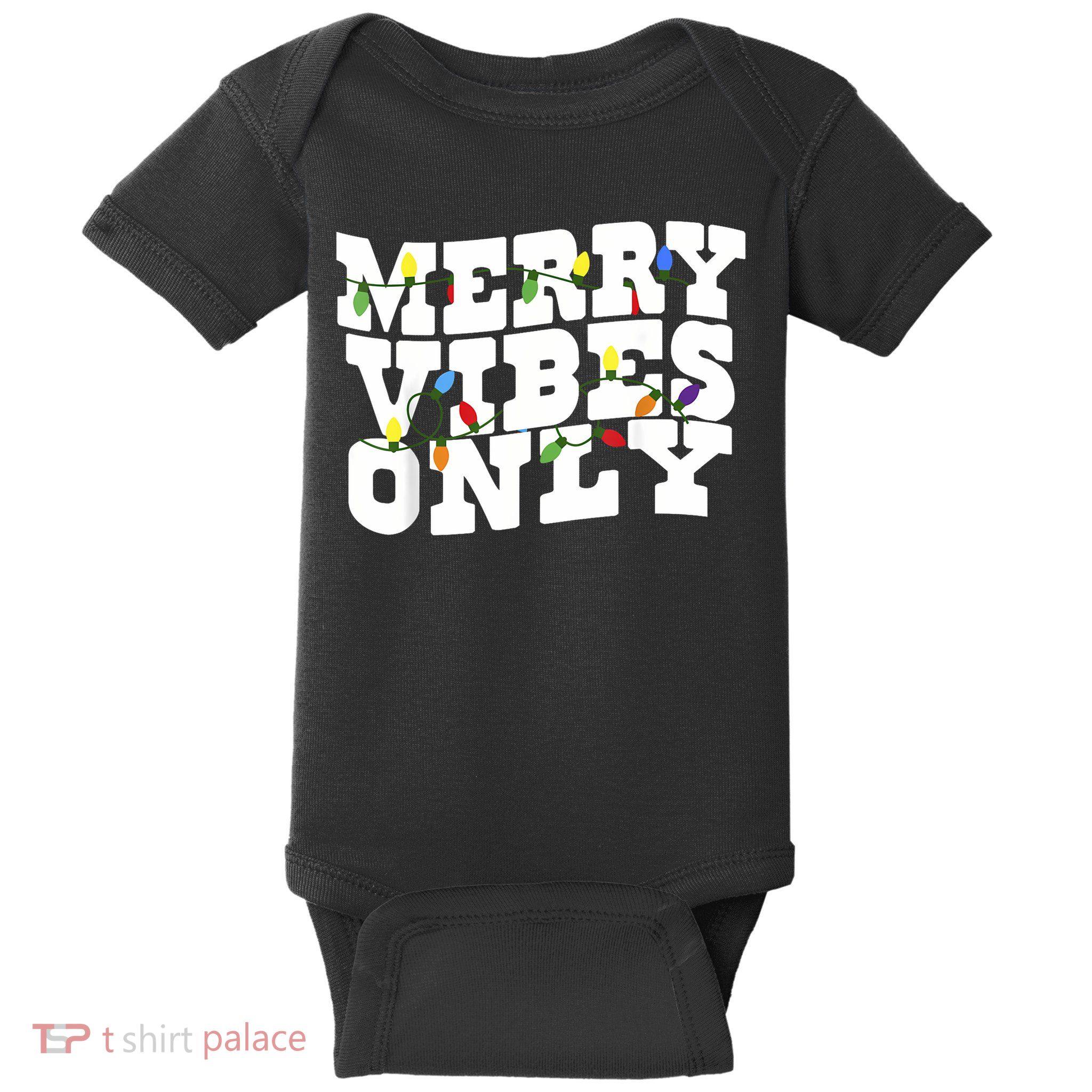 Merry Vibes Only Christmas Light Baby Bodysuit