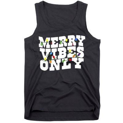 Merry Vibes Only Christmas Light Tank Top
