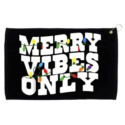 Merry Vibes Only Christmas Light Grommeted Golf Towel