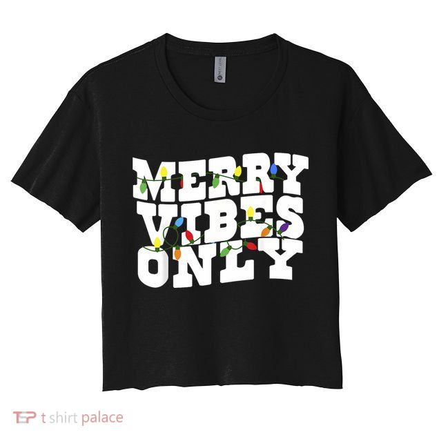 Merry Vibes Only Christmas Light Crop Top