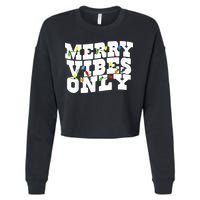 Merry Vibes Only Christmas Light Cropped Pullover Crew