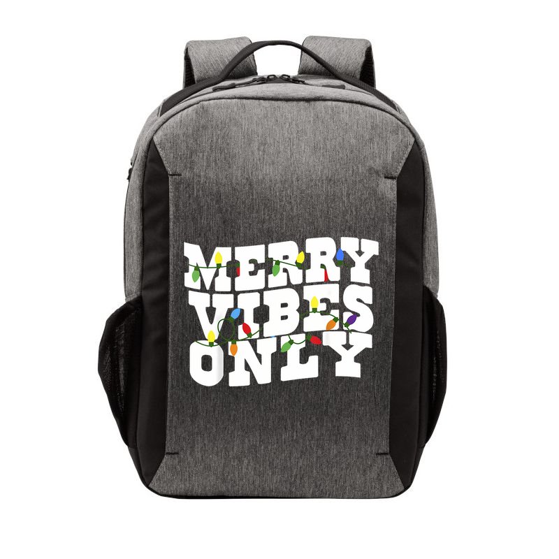 Merry Vibes Only Christmas Light Vector Backpack