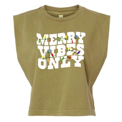 Merry Vibes Only Christmas Light Garment-Dyed Women's Muscle Tee