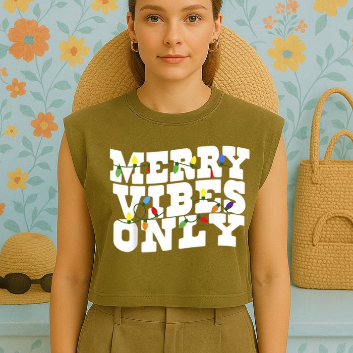 Merry Vibes Only Christmas Light Garment-Dyed Women's Muscle Tee