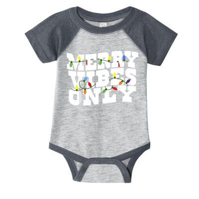 Merry Vibes Only Christmas Light Infant Baby Jersey Bodysuit