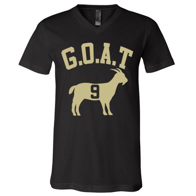  MVP Goat 9 Football  V-Neck T-Shirt
