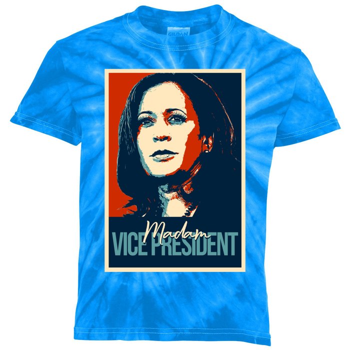 Madam Vice President Gift Kids Tie-Dye T-Shirt