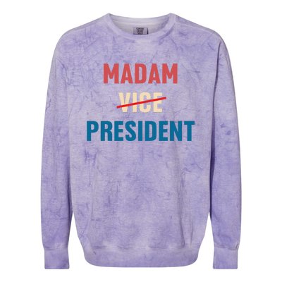 Madam Vice President 2024 Madam President Colorblast Crewneck Sweatshirt