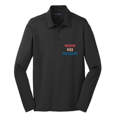 Madam Vice President 2024 Madam President Silk Touch Performance Long Sleeve Polo