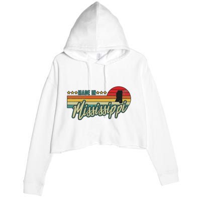 Mississippi Vintage Proud Women Gift Crop Fleece Hoodie