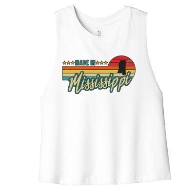 Mississippi Vintage Proud Women Gift Women's Racerback Cropped Tank