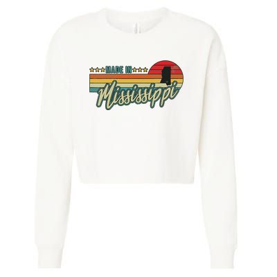 Mississippi Vintage Proud Women Gift Cropped Pullover Crew