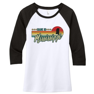 Mississippi Vintage Proud Women Gift Women's Tri-Blend 3/4-Sleeve Raglan Shirt