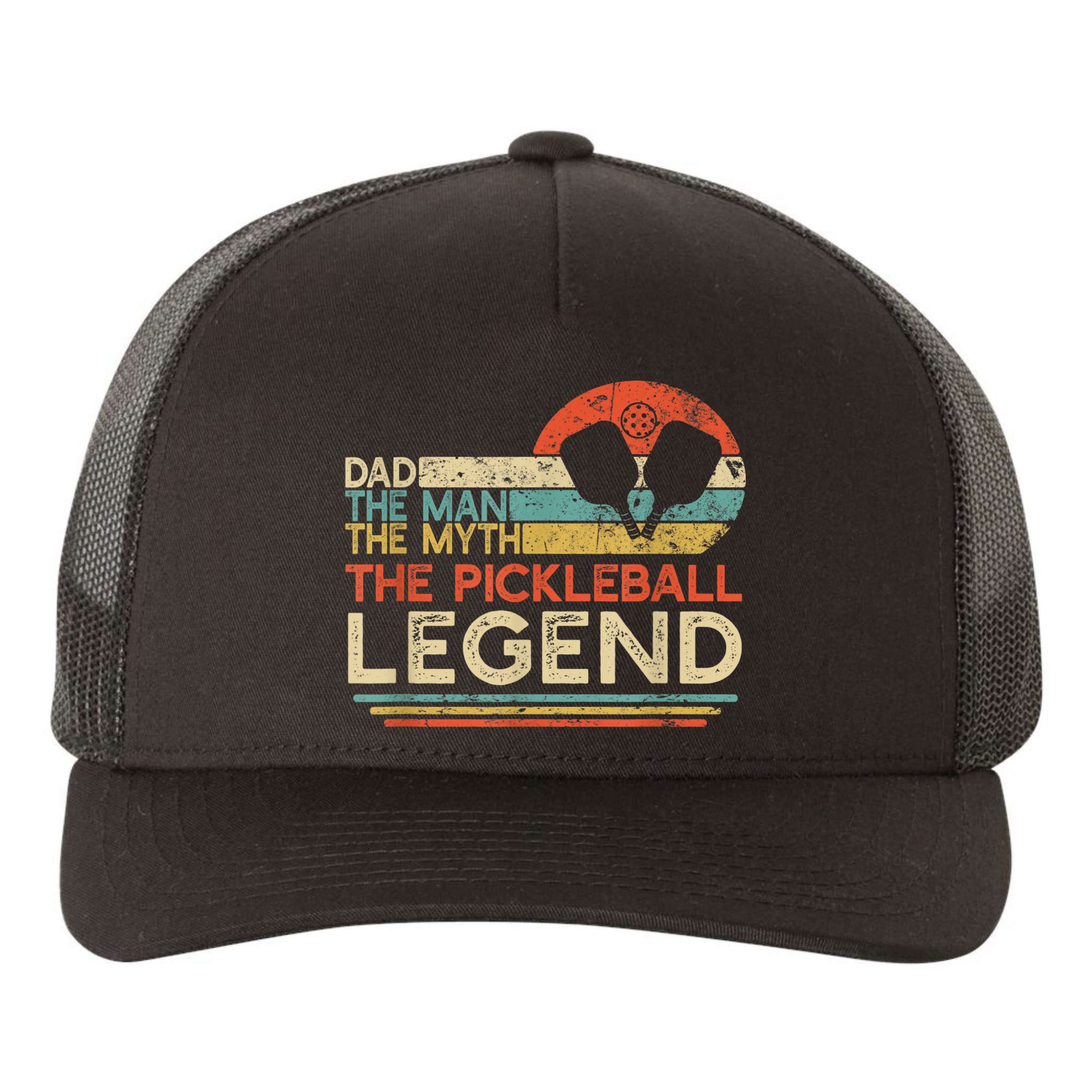 Men Vintage Pickleball Dad The Man The Myth The Legend Yupoong Adult 5-Panel Trucker Hat