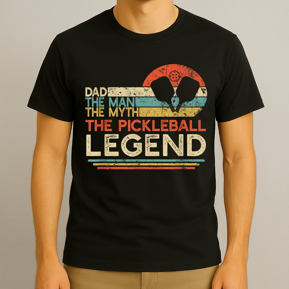Men Vintage Pickleball Dad The Man The Myth The Legend T-Shirt