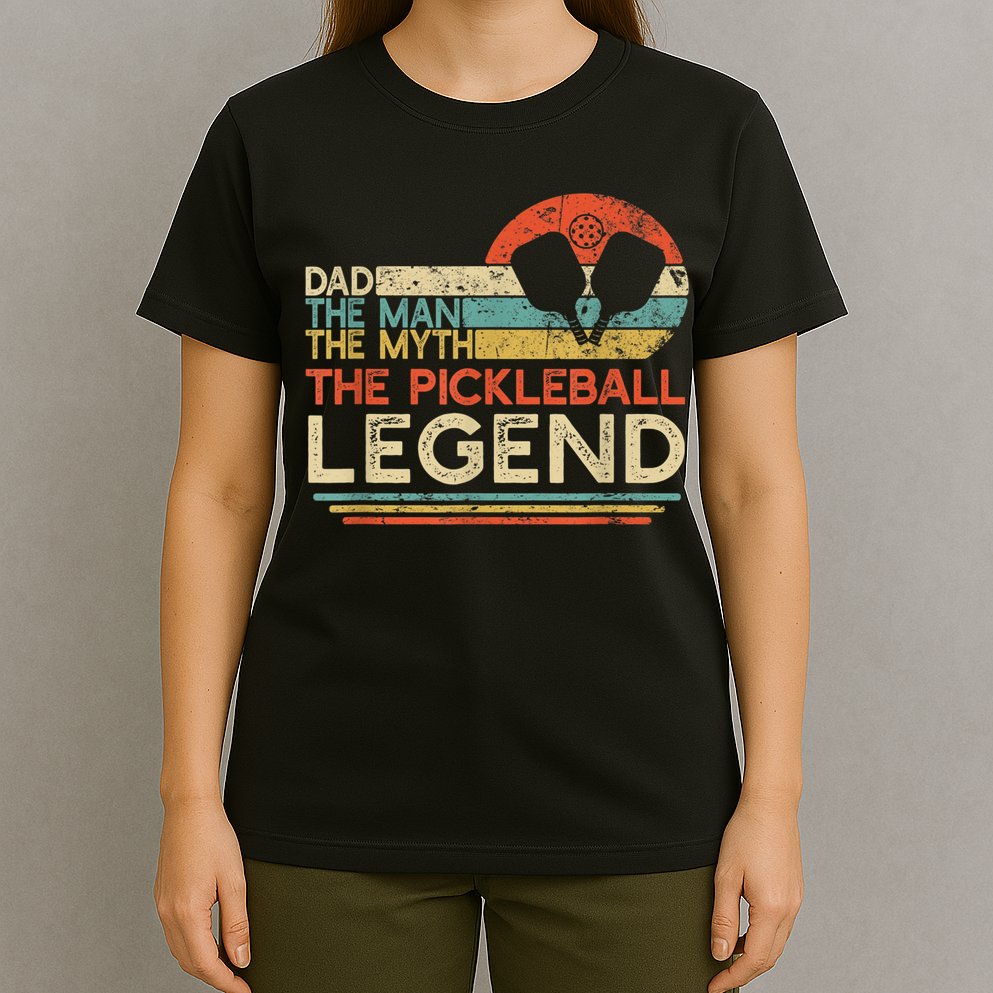 Men Vintage Pickleball Dad The Man The Myth The Legend T-Shirt