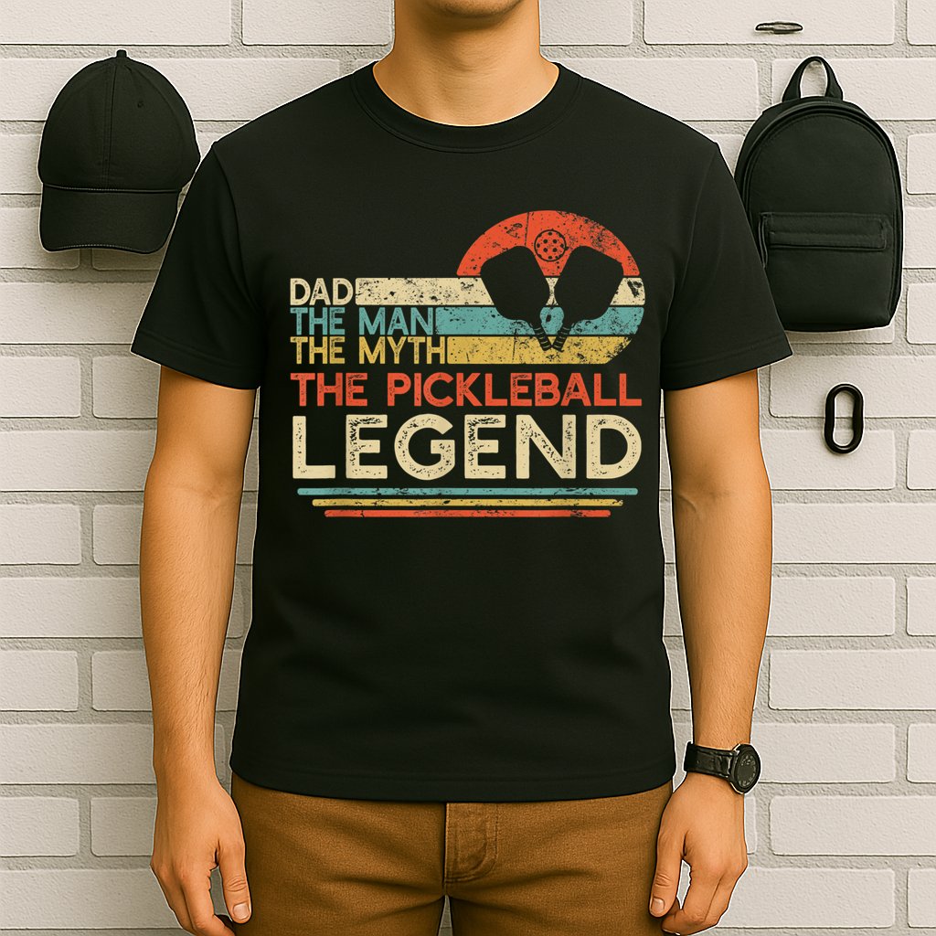 Men Vintage Pickleball Dad The Man The Myth The Legend T-Shirt