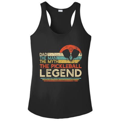 Men Vintage Pickleball Dad The Man The Myth The Legend Ladies PosiCharge Competitor Racerback Tank