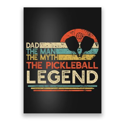 Men Vintage Pickleball Dad The Man The Myth The Legend Poster